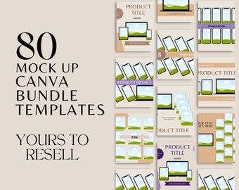 80 Mock Up Bundle z MASTER RESELL RIGHTS, Szablony do mediów społecznościowych, Szablon Canva, Mockup iPhone'a, Szablon Mockup laptopa, Marketing
