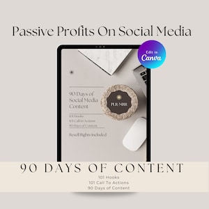Passive Profits On Social Media: 90 day DFY Guide | Done For You | Digital Marketing | Resell Rights | PLR |MRR | Master Resell Rights