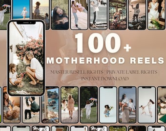 100+ Mutterschaft Rollen Bündel | Mom Life Videos für Social Media | MRR & PLR Rechte | DFY Inhalt für Mütter