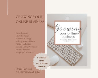 Jak rozwijać swój biznes online eBook, spostrzeżenia biznesowe, strategie, PLR, magnes na potencjalnych klientów, produkt cyfrowy, szablon Canva, eBook PLR