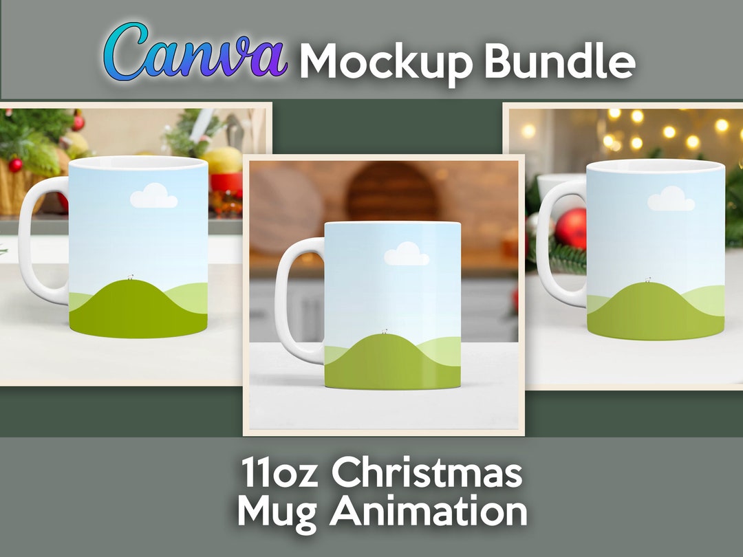 Canva Mug Mockup Bundle Mug Mockup Christmas Animation Spinning 11oz