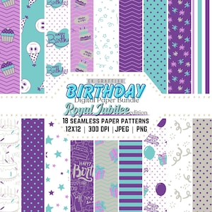 Modèles sans couture, Papier d'anniversaire, Motifs d'anniversaire, Papier joyeux anniversaire, Papier de scrapbooking anniversaire, Papier artisanal d'anniversaire, Anniversaire sans couture