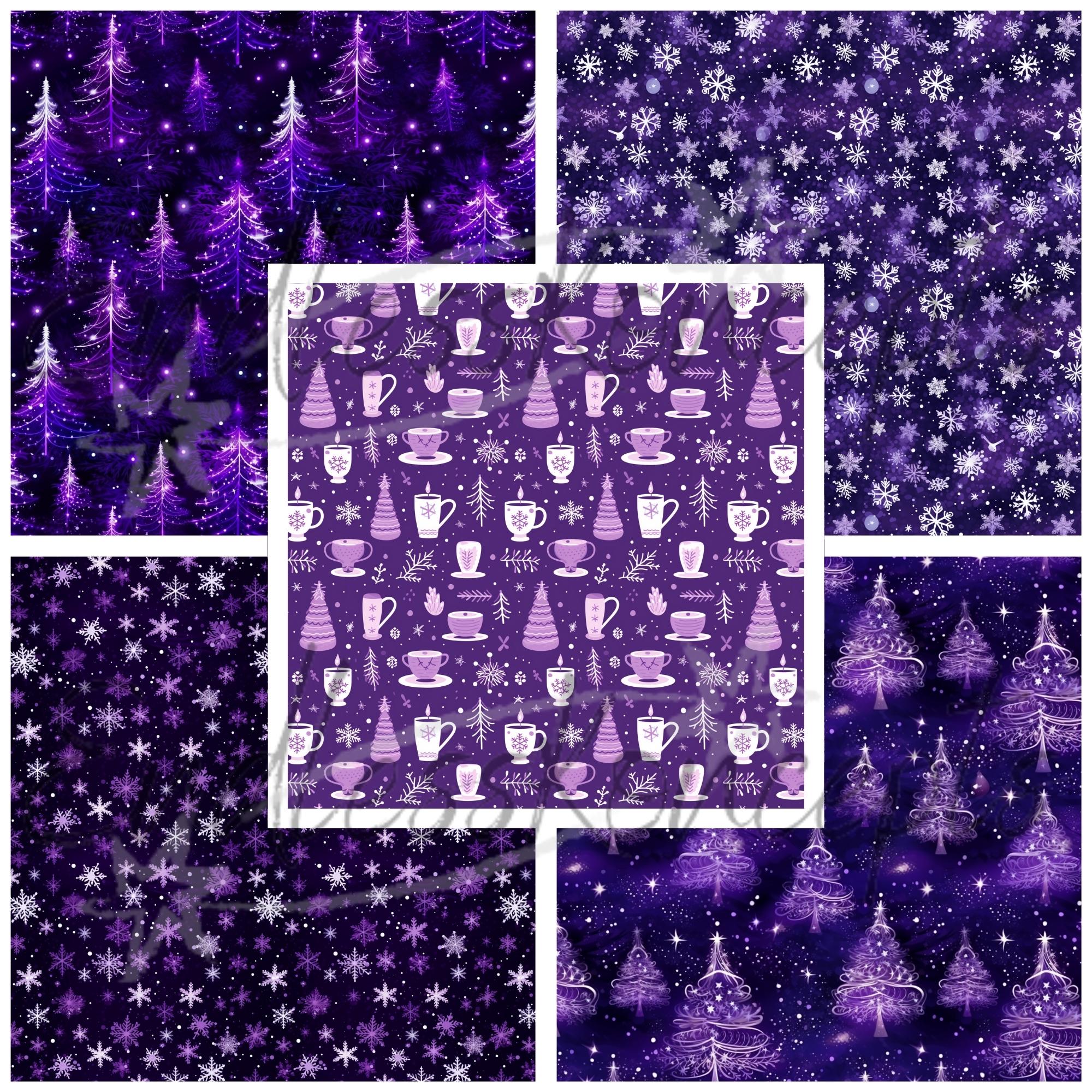 Purple Christmas Digital Paper Pack: 18 Seamless Patterns (digital ...