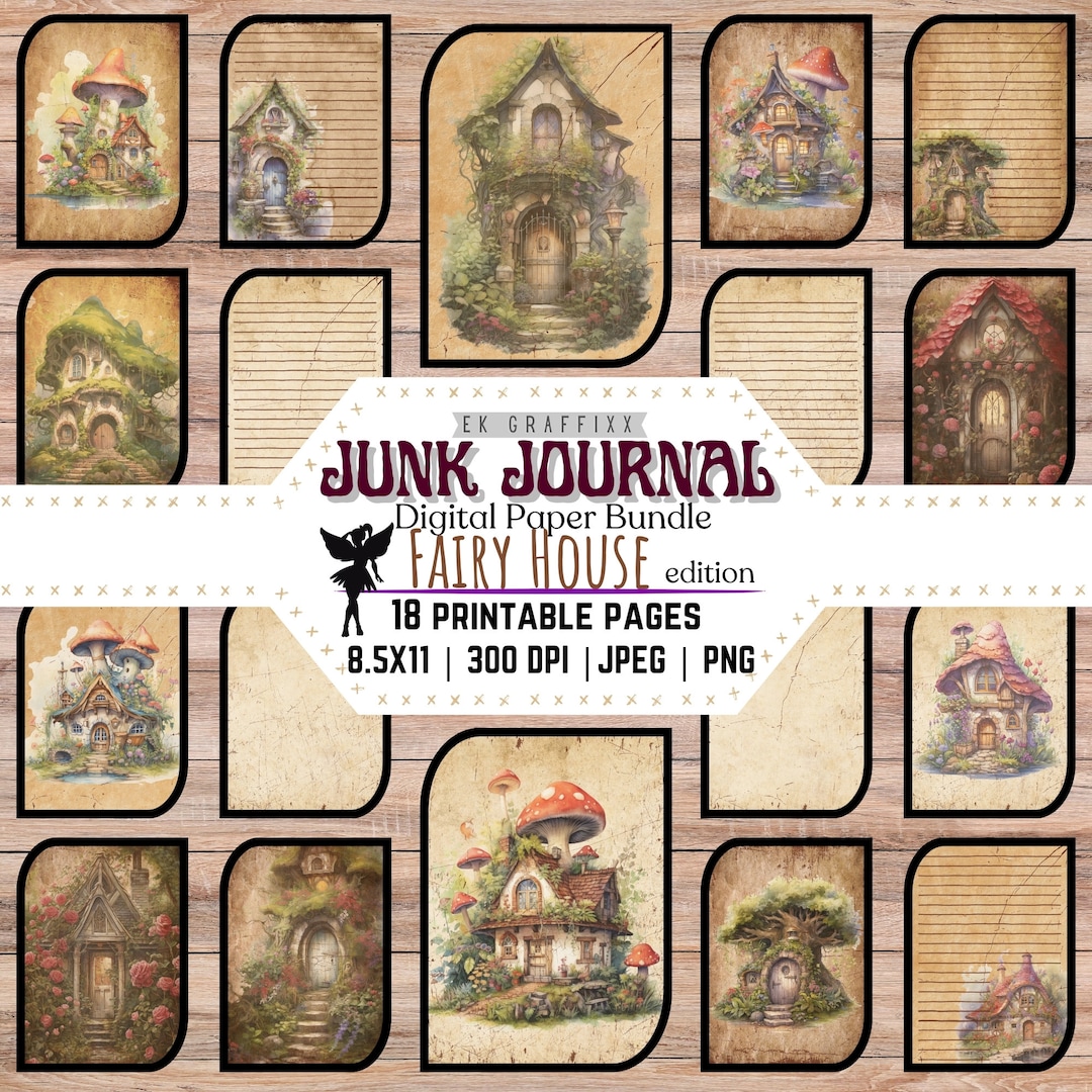 Collage Printable Junk Journal, Vintage Junk Journal Kit, Digital Paper ...
