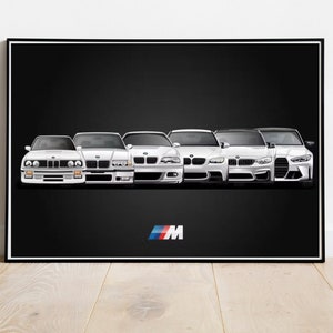 BMW M3 Poster, Car Wall Art, Automotive Decor, Man Cave Decor, Vintage BMW M3 Evolution Poster, 3 Series, Car Enthusiast Gift 30 x40 inches