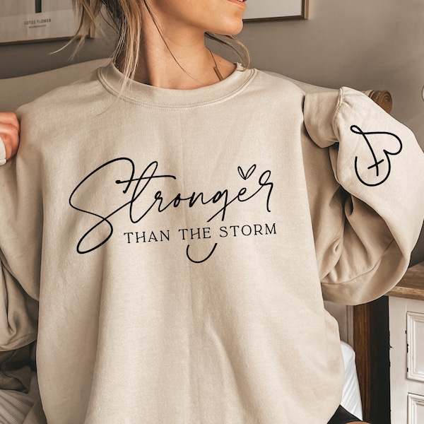 Stronger Than The Storm Sweatshirt, Hoodie, Boho Self Care T-Shirt, Inspirational Women Sweater, Christian Sweatshirt, Bible Verse Hoodie