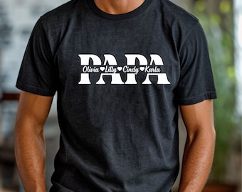 Custom Papa Shirt With Kids Names | Custom Dad Shirt | Personalized Shirt For Dad | Father's Day Shirt | New Dad Gift | Birthday Gift Dad
