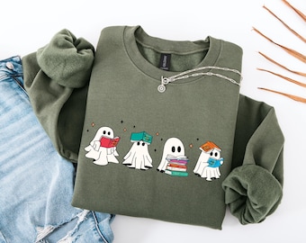Sudadera Acotar Ghost, Sudadera Acotar, Sudadera Bookish Ghost, Trono de Cristal, Lector de libros, Fantasmas de libros, Sudadera