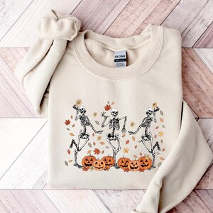 Halloween Knitted Sweater For Women – Funny Dancing Skeleton Pullover Sweatshirt For Fall & Winter