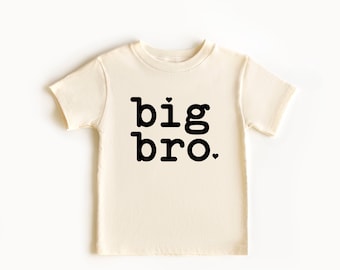 Big Bro Toddler Shirt - Cute Vintage Kids Shirt - Natural Big Brother Toddler Tee