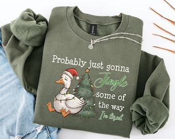 Sudadera o sudadera con capucha con villancico navideño, probablemente solo voy a cantar villancicos en algún momento, estoy cansado, sudadera navideña, camiseta divertida para las fiestas