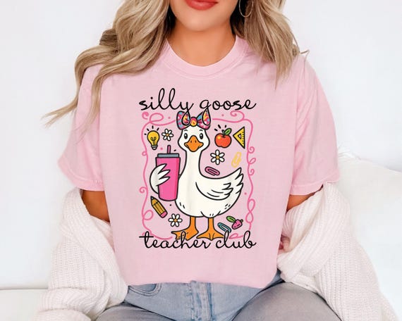 Silly Goose Teacher Club Comfort Colors Shirt Funny Back to School Tee