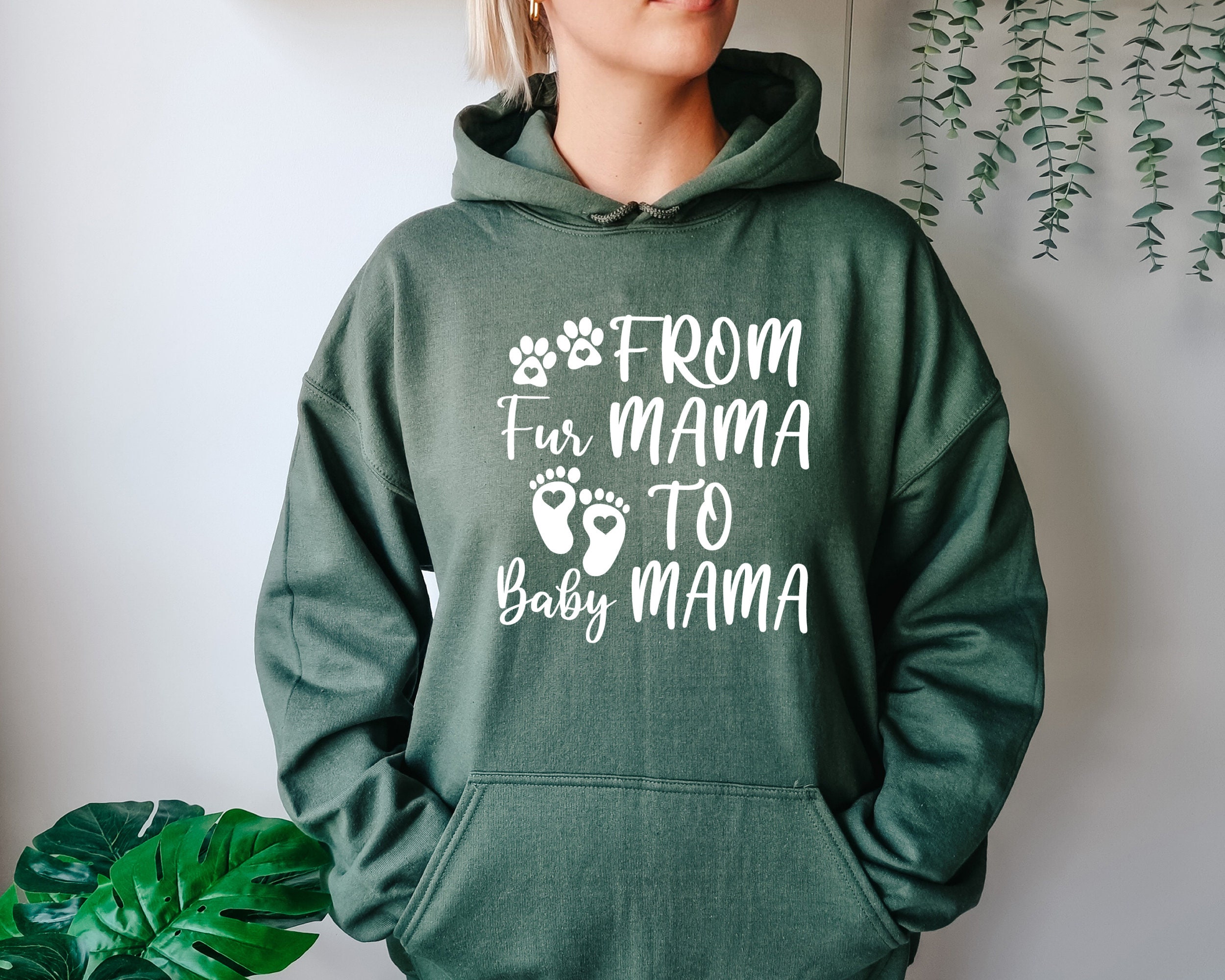 From Fur Mama to Baby Mama, Pregnant Sweatshirt, Gift for Expecting Mom ...