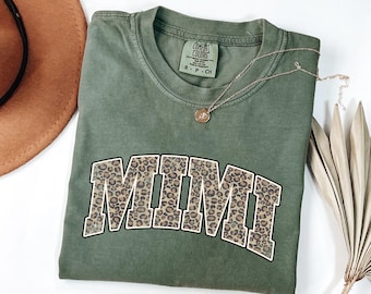Comfort Colors®Leopard Mimi Shirt, Mimi Sweatshirt, Leopard Print, Gigi Sweatshirt, Mom LIfe Shirt, Mothers Day Gift, New Mom Sweatshirt