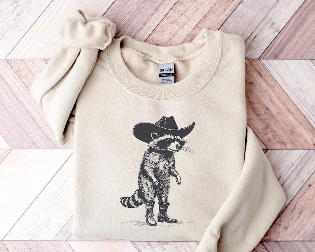 Western Raccoon Sweatshirt, Vintage Cowboy Racoon Shirt, Cute Country ...