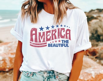 Retro America Shirt, America The Beautiful, 4th Of July Shirt, Fourth Of July, Patriotic USA Gift, Unisex Graphic, USA Gift, Trendy Shirt