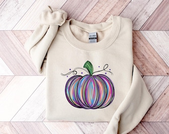 Pumpkin Sweatshirt, Pumpkin Sweater, Jack-o-Lantern Sweatshirt, Halloween Crewneck Sweatshirt, Halloween Sweater, Women Fall Tee, Fall Shirt