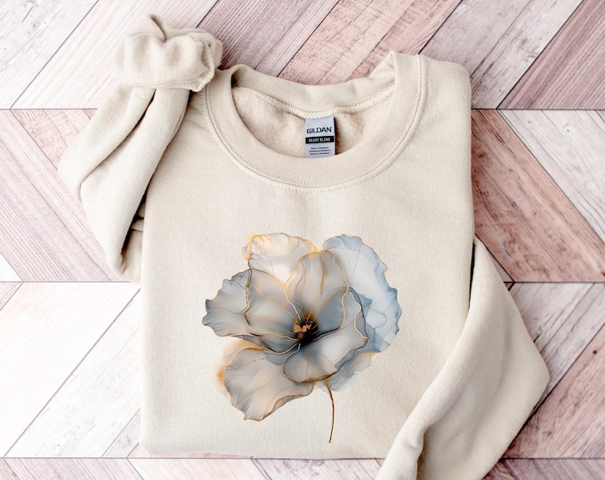 Wild Flowers Sweatshirt, Wildflowers Hoodie, Fairy Core Hoodie, Fairy Wildflowers Sweatshirt, Boho Flower Crewneck, Pressed Flowers, Floral