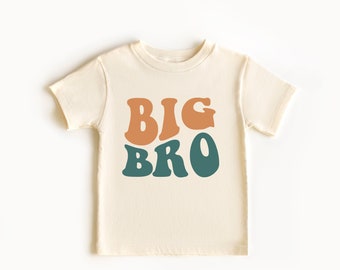 Big Bro Toddler Shirt - Cute Vintage Kids Shirt - Natural Big Brother Toddler Tee