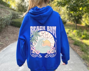 Beach Bum sunset hoodie, sunset hoodie, oversize hoodie, woman hoodie, aesthetic clothes, summer clothes, beach hoodie, Beach Bum hoodie