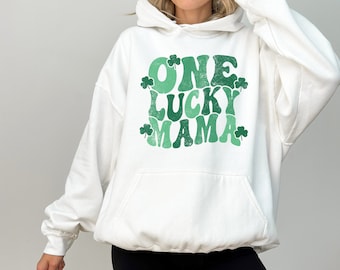 One Lucky Mama Sweatshirt and Hoodie, Lucky Mom Shirt, St. Patricks Day Shirts for Mom, Womens St Patricks Day T-shirts, St. Patrick's Shirt