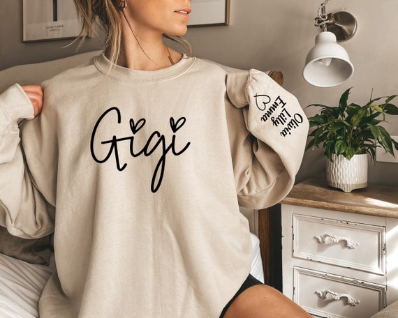 Personalized Gigi Sweatshirt, Gigi With Grandkids Names Crewneck, Gift For New Gigi, Custom sweatshirt, Gift for grandma, ,Grandmother Gift