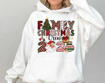 Camiseta navideña familiar retro 2026, camiseta a juego para la familia Christmas Squad, sudadera vintage con lazo navideño para la familia, vacaciones 2026