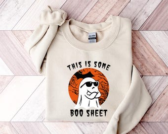 This Is Some Boo Sheet Sweatshirt, Halloween Sweatshirt, Retro Halloween Kids Shirt, Ghost Shirt,Boo Sheet Shirt,Funny Halloween Ghost Shirt