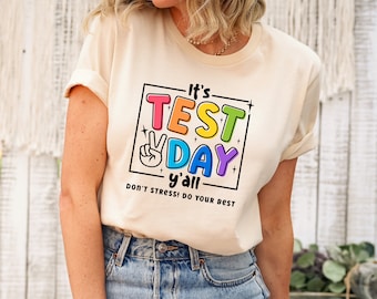 Camiseta para el día del examen, Camiseta de exámenes, Camiseta para profesores, Camiseta de vuelta al cole, Camiseta bohemia, Camisetas para el equipo de profesores, Camiseta de exámenes para profesores