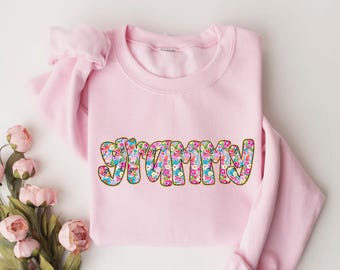 Grammy Sweatshirt or Hoodie, Floral Grammy Spring Tee, Trendy Grammy, Women's Flower Grammy Shirt, Spring Pregnancy Reveal Gift for New Mom