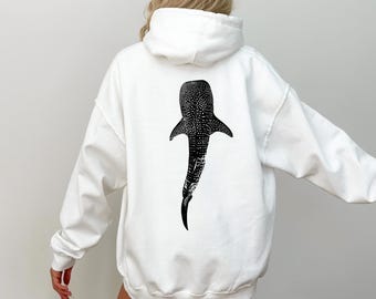 Whale Shark Sweatshirt and Hoodie Beachy Hoodie Shark Hoodie Coconut Girl Jesus Hoodie Christian Crewneck Faith Over Fear Surf Hoodie Beach