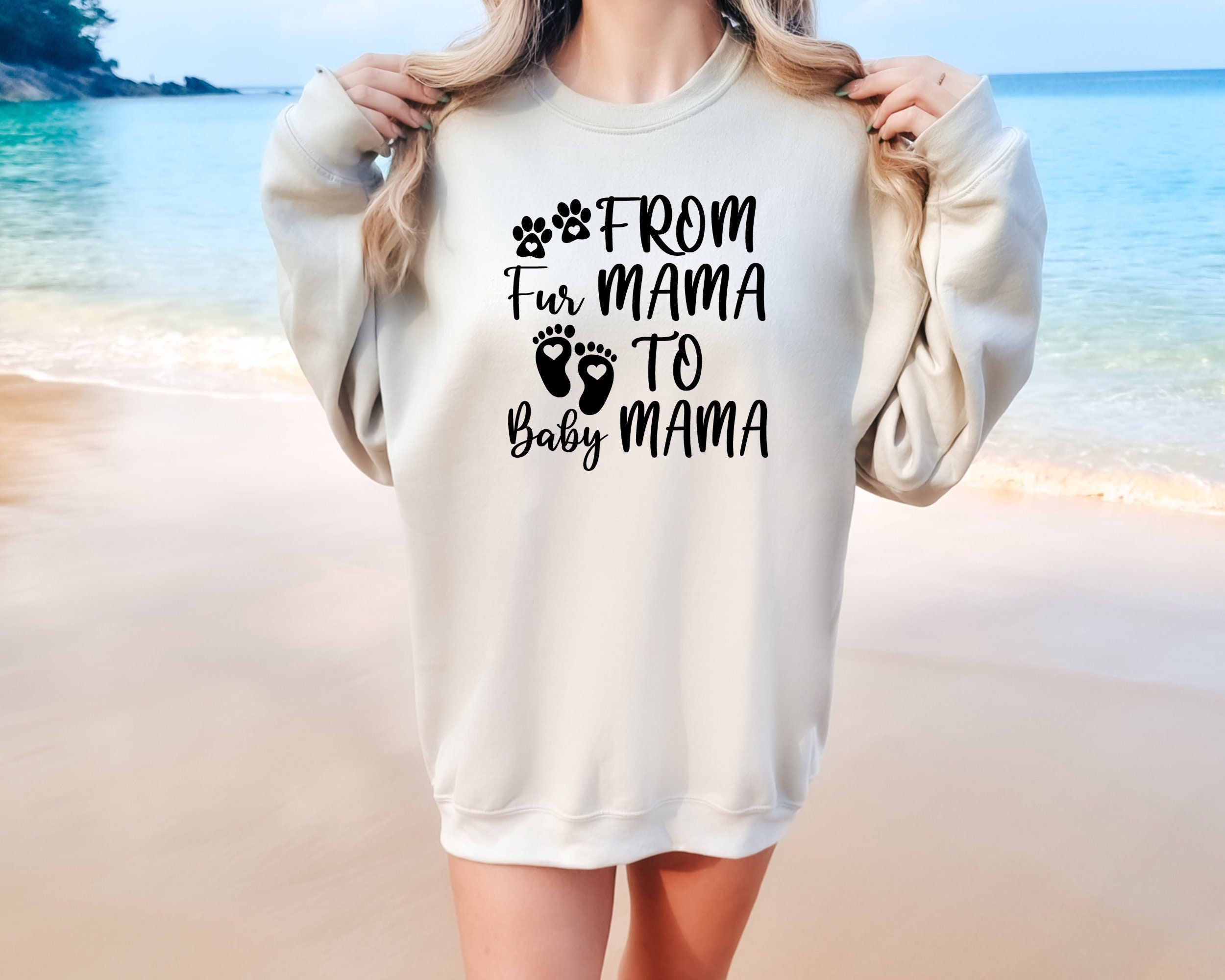 From Fur Mama to Baby Mama, Pregnant Sweatshirt, Gift for Expecting Mom ...