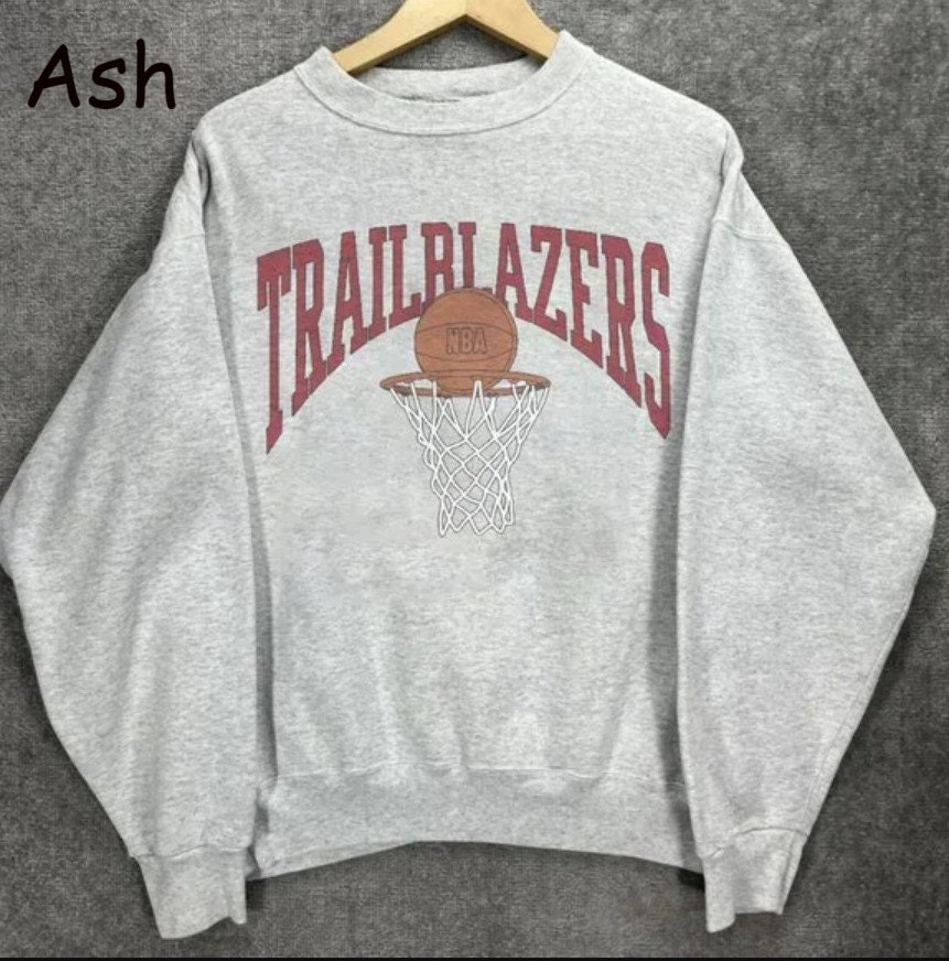 Portland Trail Blazers Antigua Strong Hold Long Sleeve Henley Hoodie T-Shirt  - Gray