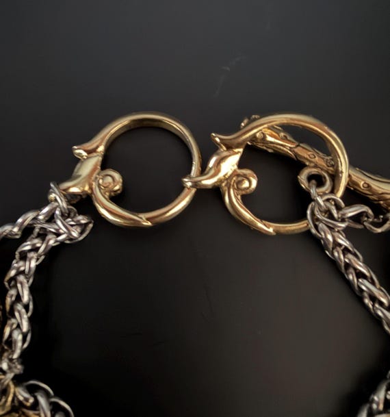 Vintage Unique Multi Chain Toggle Closure Bracelet - image 2