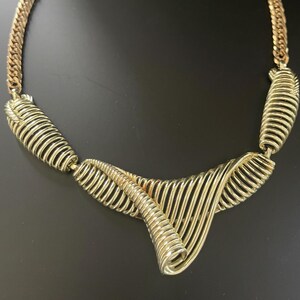 Elegant Vintage Wrapped Gold Tone Necklace