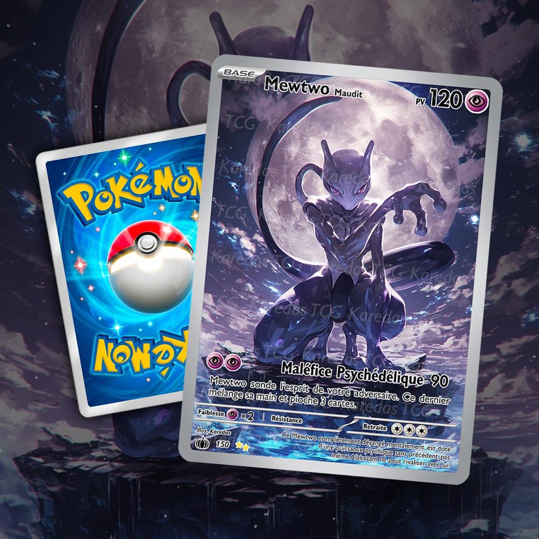 Cursed Mewtwo Custom Pokemon Card - Etsy