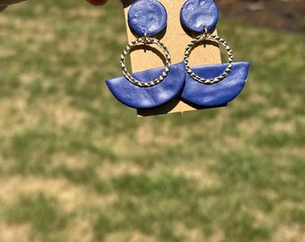 Pendientes de arcilla azul real