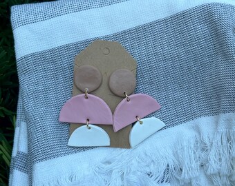 Pendientes de arcilla de geoda rosa