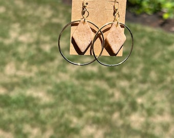 Pendientes de arcilla de diamantes boho