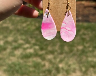 Pendientes de arcilla rosa rubor