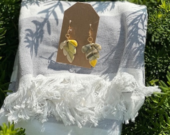 Pendientes de arcilla de hoja boho