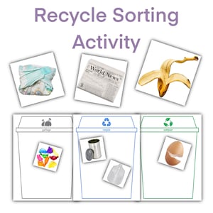 Recycling von Kompost und Müllsortierung - Earth Day Printables