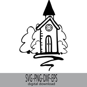 Cappella nostalgica, Cappella nel bosco, Chiesa in stile country, Cappella SVG, Clipart della cappella, Design della chiesa tradizionale, Scena della chiesa senza tempo.