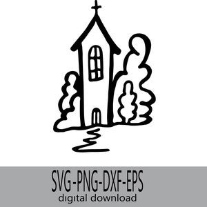 Disegno della cappella disegnato a mano, disegno SVG della cappella, disegno clipart della cappella religiosa, clipart religiosa, file di taglio della cappella, file di taglio PNG della cappella