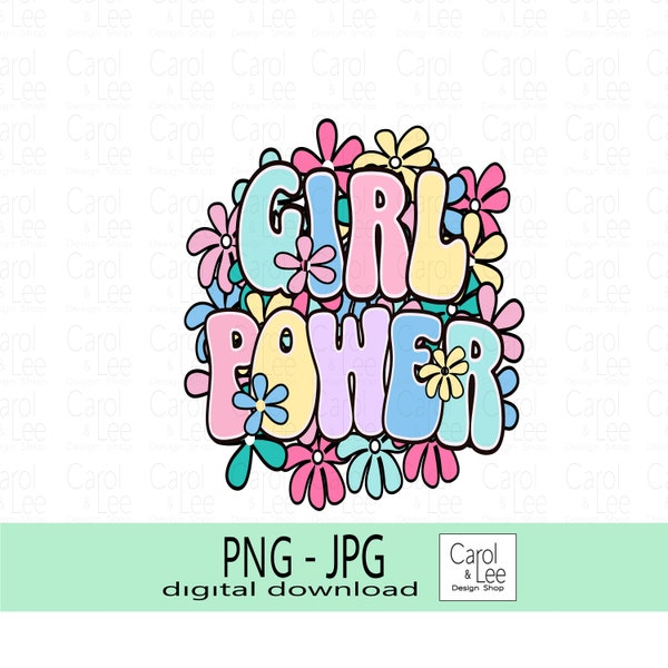 Retro Girl Power Sublimation, Girl Power PNG, Joyful Tee Design, Motivational Girl Power, Inspiring PNG, Hippie PNG for Girls, Top Sell png