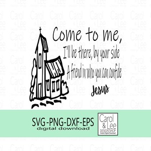 Original Christian Design SVG, Komm zu mir Notiz von Jesus, motivierende Jesus Design, Country Church & Vers, Jesus Designs