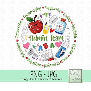 Admin Squad PNG Design, Office crew designs, administrative professionals PNG, Schol Office staff tees, Back to school design