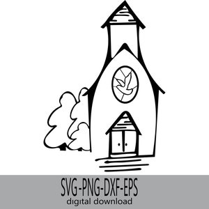 Chapel Traditional Hometown, Nostalgic Church, Vintage Chapel Clipart, Chapel Decor, Chaple SVG File, Chapel clipart, Old fashioned Chapel