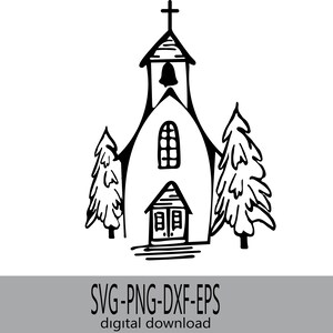 Hometown Church; Chapel Clipart, Chapel Decor, Little Chapel SVG, Chapel SVG, Chapel Cutting file, Nostalgic Church, Old Fashioned Chapel.