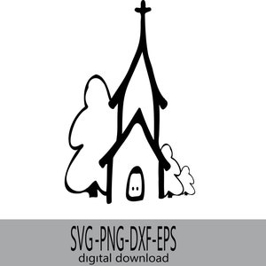 Chapel clipart, Chapel Illustration Nostalgic church, traditional chapel, Vintage Chapel Clipart, Chapel Cutting File, Chapel Decor,